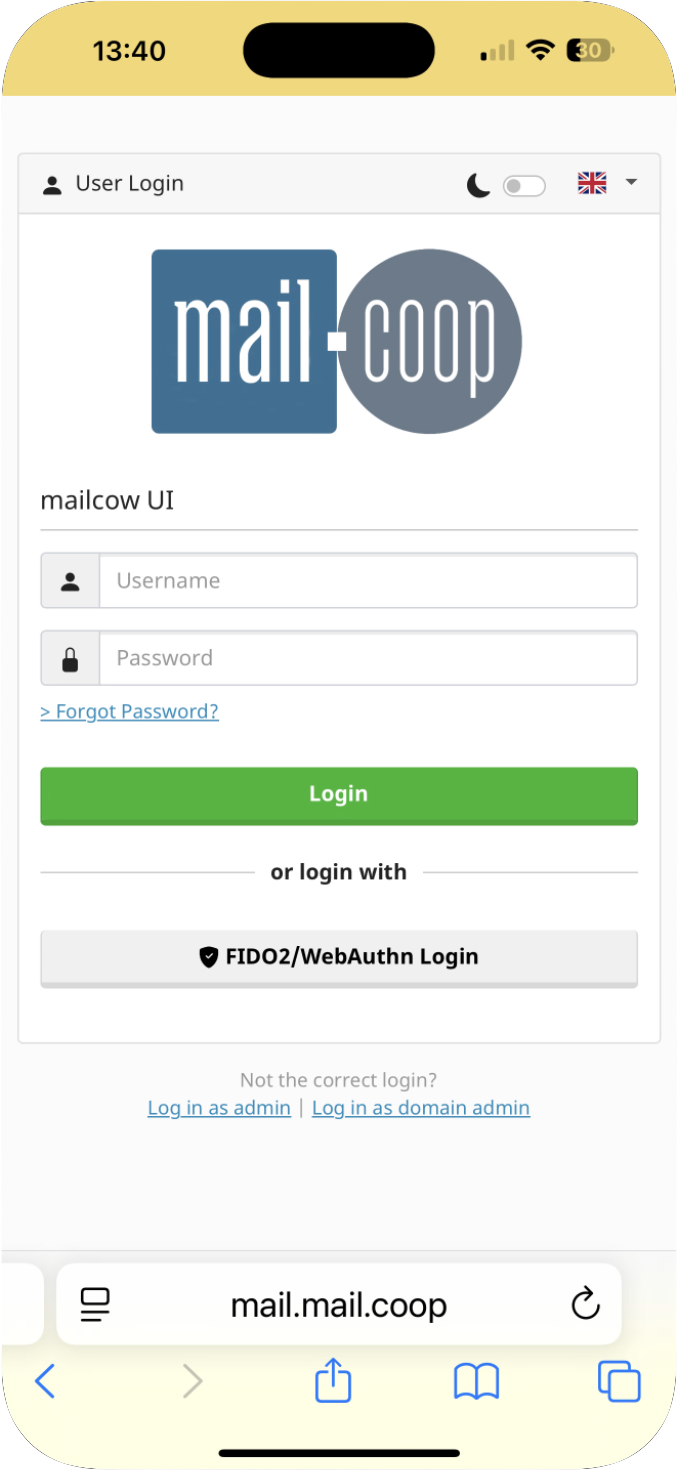 mail.coop login screen